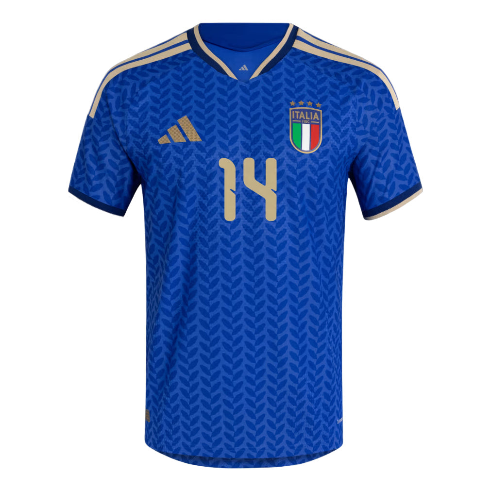 adidas Italy 26 Home Chiesa Authentic Jersey Asia Sizing 'Bold Blue' KW7730