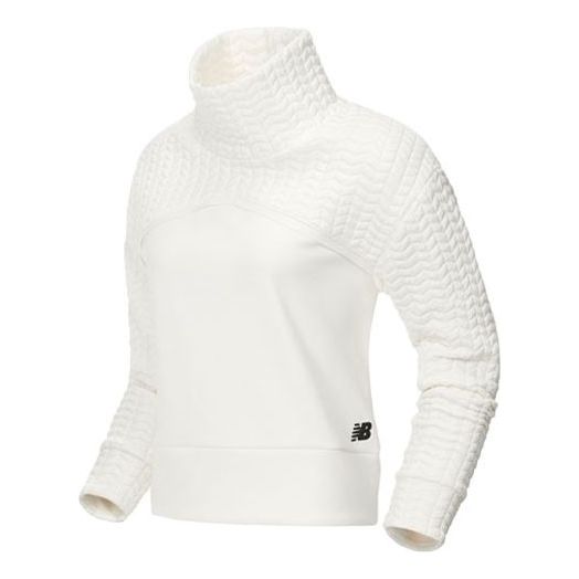 (WMNS) New Balance High Collar Solid Color Hoodie White WT13119-SST