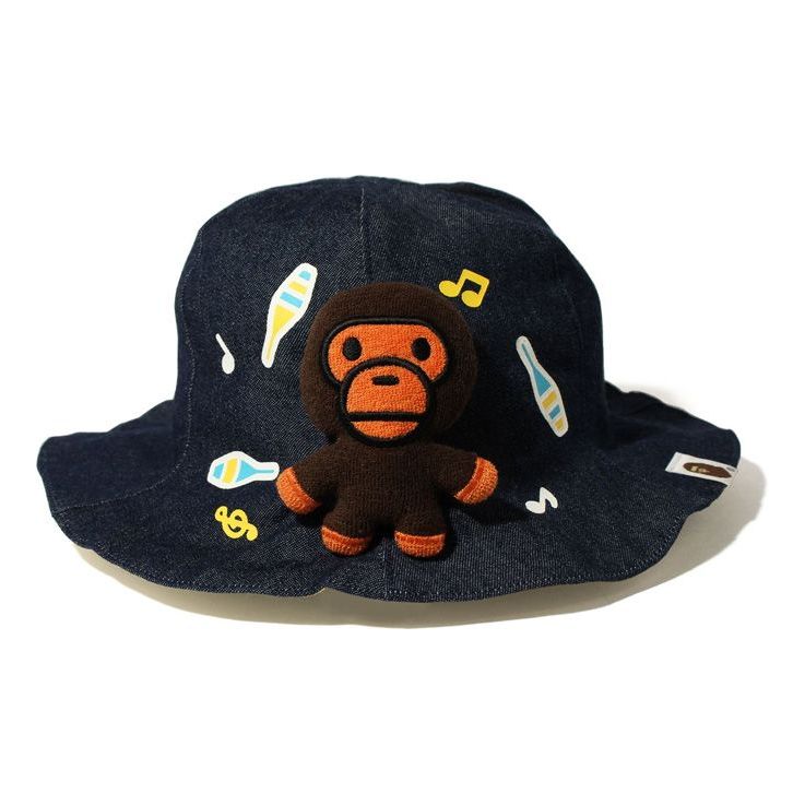 A BATHING APE BABY MILO Bucket Hat K Denim-Blue 2H80-567-805