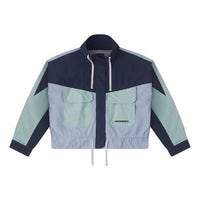 (WMNS) Converse Long Sleeve Short Fit Cargo Windproof Jacket 'Blue' 10026915-A02
