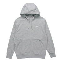 Men's Nike Basic Chest logo Hooded Zipper Gray BV2649-063