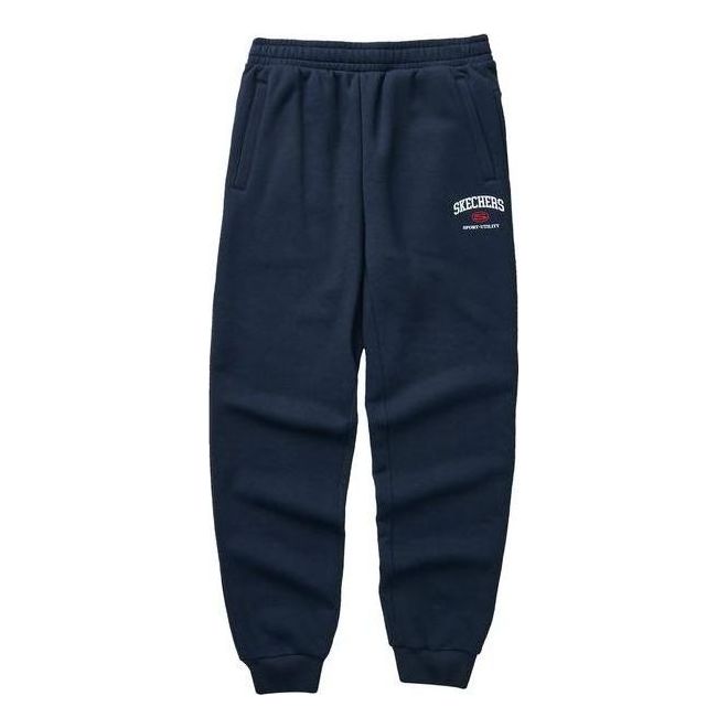 (WMNS) Skechers Colorful Casual Series Fleece-Lined Waist Pants 'Navy' L423W033-002Z