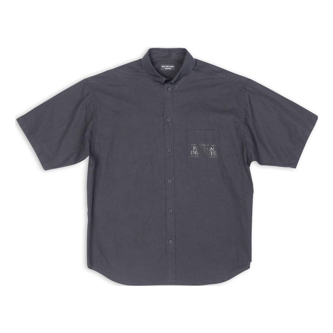 Balenciaga Fashion Institute Short Sleeve Shirt Large Fit 'Dark Grey' 703846TYB181270