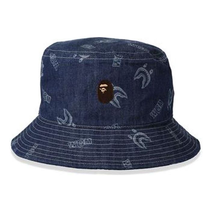 A BATHING APE Bape Shark Pattern Bucket Hat 1H30-180-018
