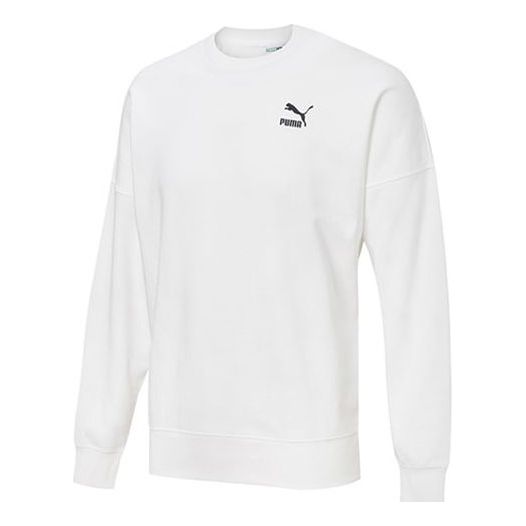 PUMA Round Neck Sports Pullover Unisex White 530692-02