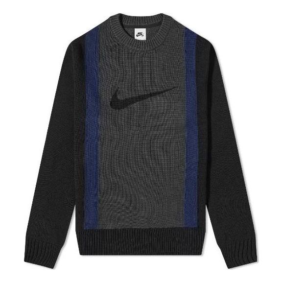 سترة Nike SB Crew Knit باللون الأسود والرمادي الداكن DD0578-010