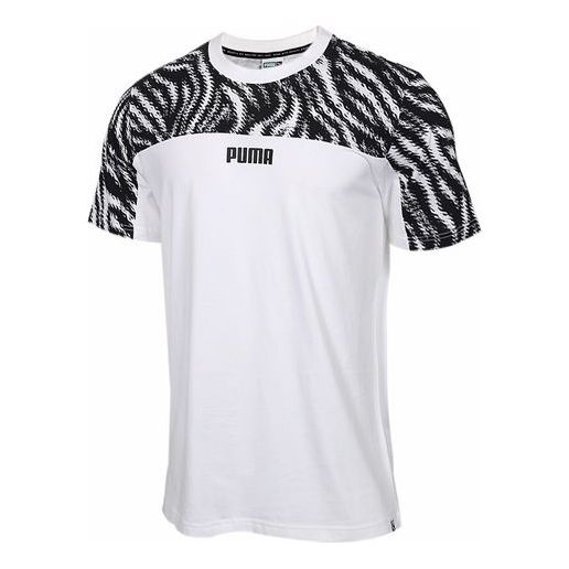 PUMA Pattern Breathable Colorblock Short Sleeve Black 579508-02