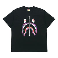 A BATHING APE Shark Face Half-Zip T-Shirt 'Black' BAPE-SS18-003