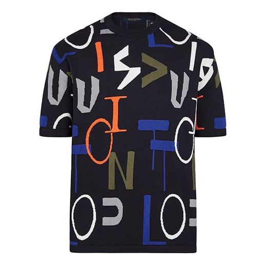 LOUIS VUITTON LV Colorful Geometric Letter Print For Men Black 1A7XF-