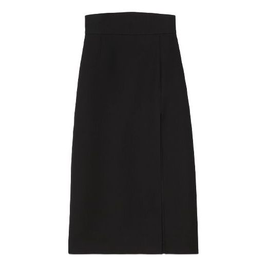 (WMNS) Gucci Wool Silk Skirt 'Black' 623173-ZAD88-1000