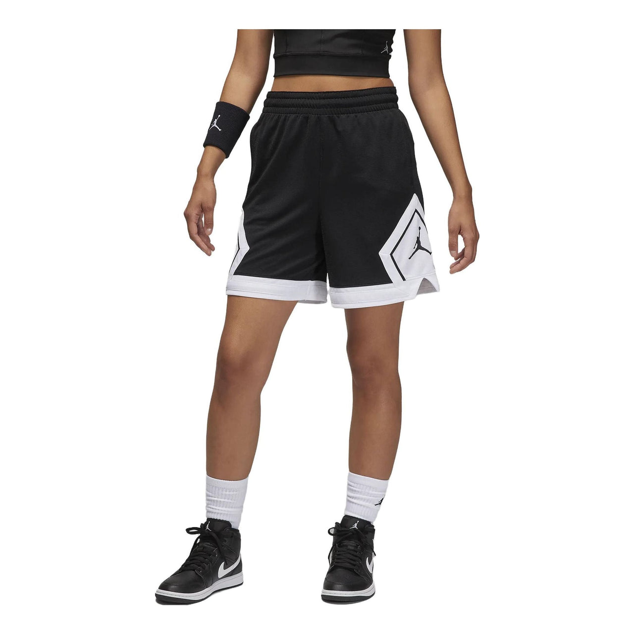 (WMNS) Air Jordan Sport Diamond Shorts 'Black White' FB4588-010