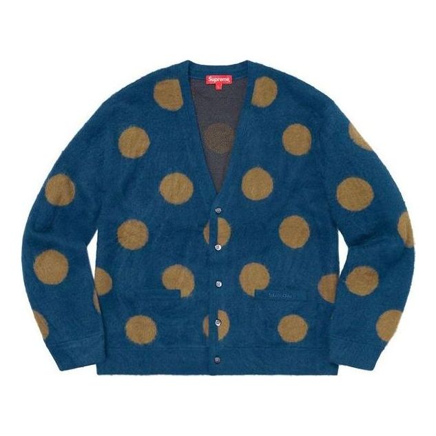 Supreme Brushed Polka Dot Cardigan 'Blue Yellow' SUP-SS20-154