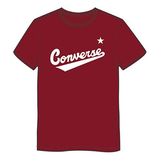 Men's Converse Classic Alphabet Pattern Short Sleeve Red 10018235-A14