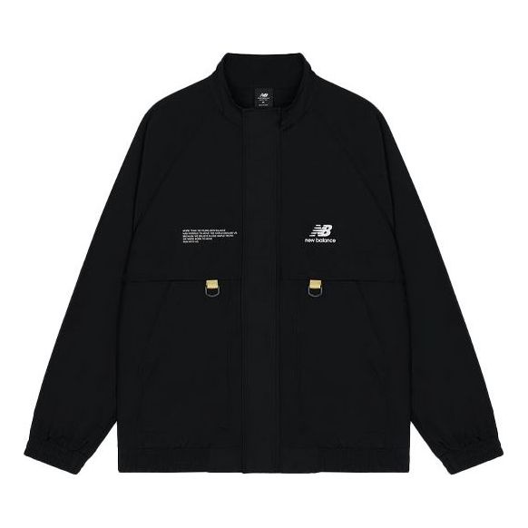 New Balance Alphabet Pattern Solid Color Jacket Black AMJ13362-BK