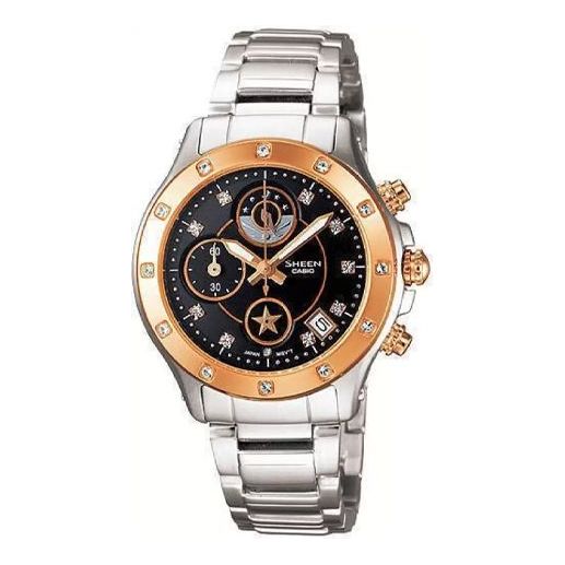 CASIO SHEEN Quartz Waterproof Stainless Steel Strap Black Analog SHN-5511SG-1ADR