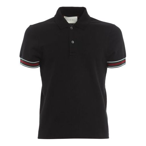 Men's Gucci Webbing Black Polo Shirt 408403-X7335-1060