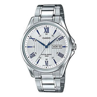 CASIO Waterproof Stainless Steel Strap Mens Silver Analog MTP-1384D-7A2