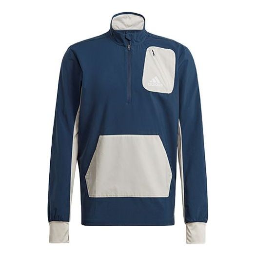 adidas Casual Sports Running Stand Collar Colorblock Jacket Blue GP6488