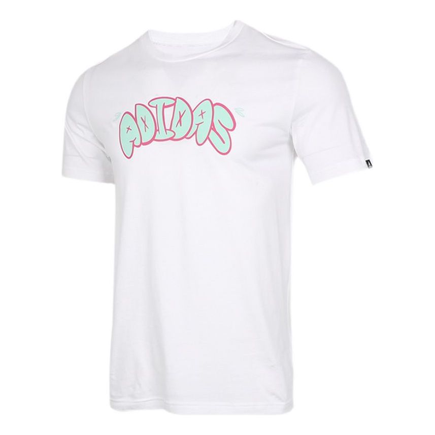 Men's adidas Printing Training Sports Short Sleeve White T-Shirt GL3710