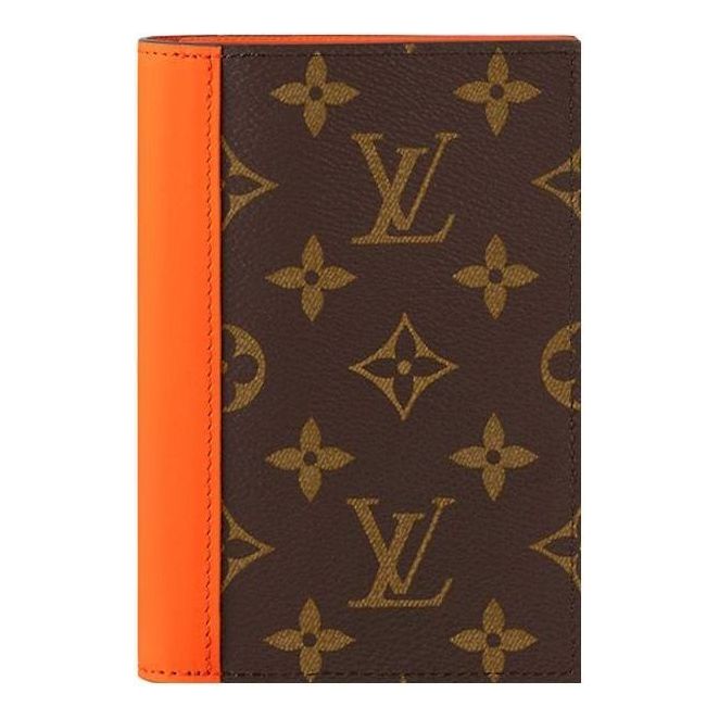 LOUIS VUITTON Passport Cover Monogram Macassar Canvas 'Orange' M82863
