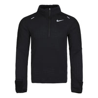Men's Nike Sphere Dri-FIT Half Zipper Fleece Stay Warm Running Training Long Sleeves Pullover Black CU6088-010