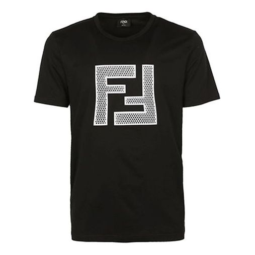 Men's FENDI Mesh F Short Sleeve Black FAF532-A78M-F0GME