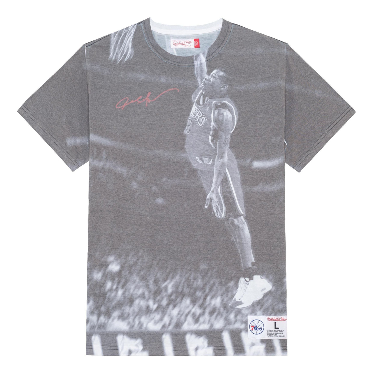 Mitchell & Ness NBA Above The Rim T-Shirt Philadelphia 76ers Allen Iverson 'Grey' TCRW3401-P76YYAIVWHIT
