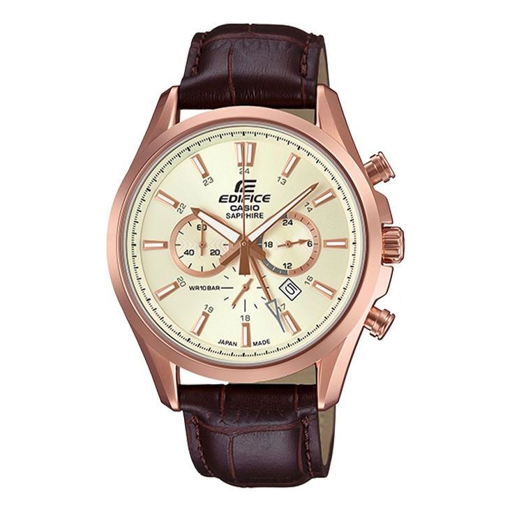CASIO EDIFICE Series Pink Strap Multifunction EFB-504JGL-7A Brown Analog EFB-504JGL-7A2021