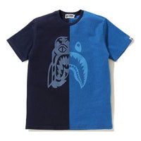 A Bathing Ape Half Tiger Shark Tee 'Blue' 1G20-109-022
