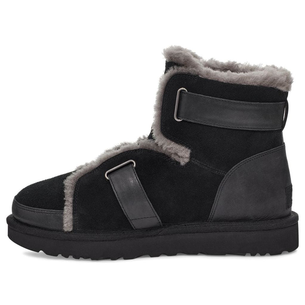 (WMNS) UGG Dune Mini Buckle Boot Fleece Lined Black 1119431-BLK