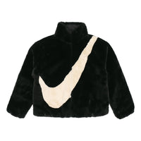 (WMNS) Nike Sportswear Swoosh Large Logo Stay Warm Lamb's Wool Stand Collar Jacket Autumn Asia Edition Black CU6559-010