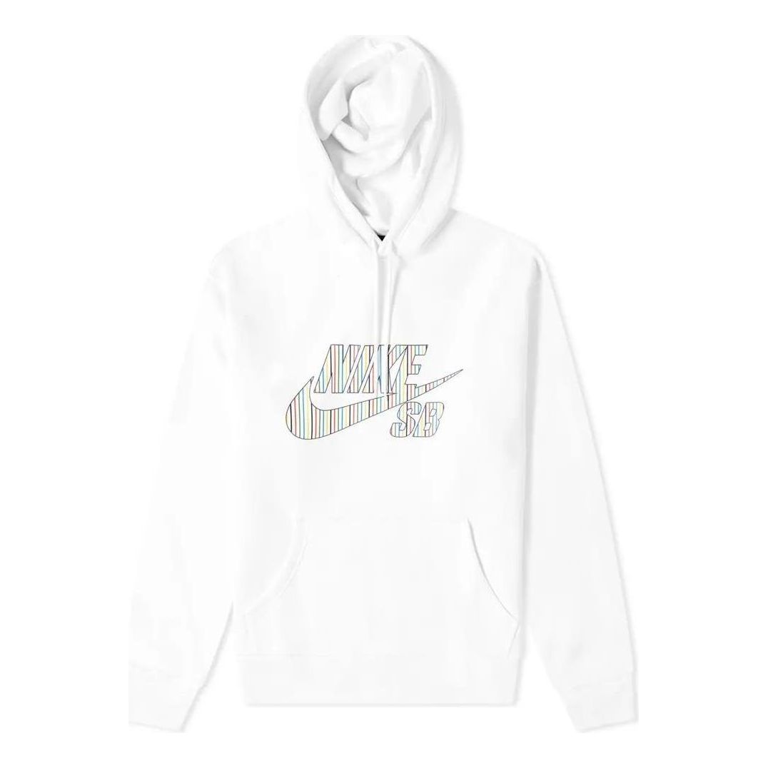 Nike SB Stripes Popover Hoodie 'White' CV0279-100