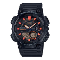 CASIO Solar Powered Waterproof Sports Mens Black Analog/Digital Combo AEQ-110W-1A2