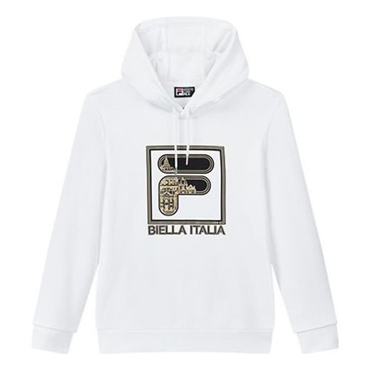 FILA Print Monogrammed Sports Hooded Jumper For Men White F11M018206G-WT