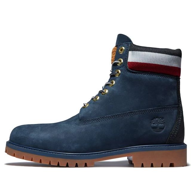 Timberland 6 Inch Heritage Cupsole Boots 'Navy Nubuck with Red' A2M59019
