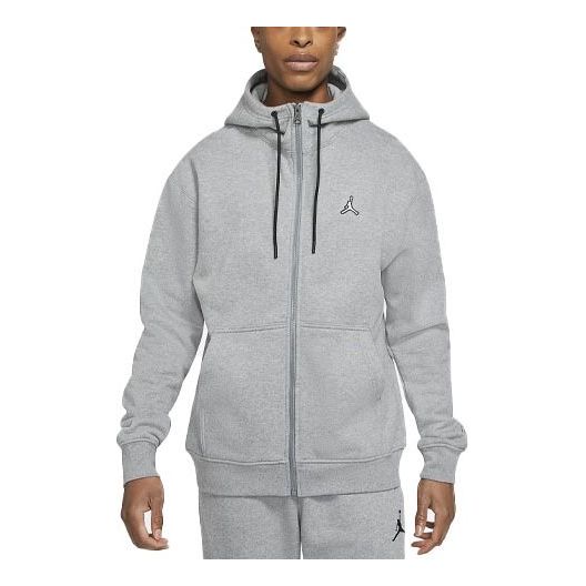 Air Jordan Embroidered Fleece Lined Stay Warm Hooded Jacket Winter Men's Grey DA9811-091