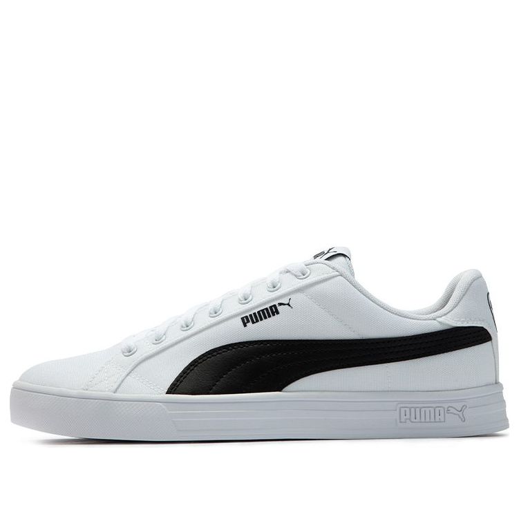 PUMA Smash Vulc Retro Casual Skateboarding Shoes Unisex White Black Shoe 'White Black' 385554-01