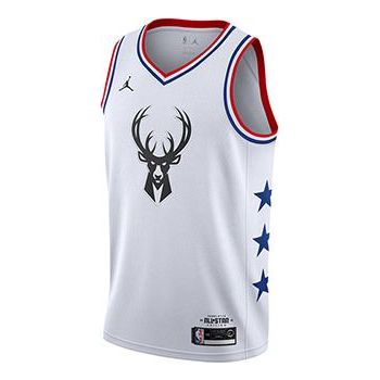 قميص نايكي NBA 2019 All-Star Milwaukee Bucks Giannis Antetokounmpo "أبيض" AQ7297-100