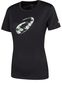 (WMNS) ASICS Spiral Graphic Short Sleeve T-Shirt Asia Sizing 'Performance Black' 2032D020-001