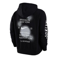 Men's Nike Brooklyn Nets Casual Sports Fleece Pullover Black DH9444-010