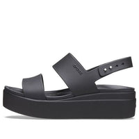 (WMNS) Crocs Brooklyn Thick Sole Casual Black Sandals 206453-060