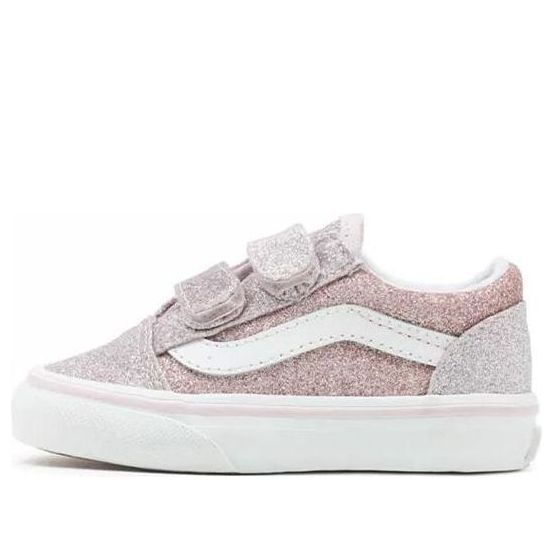 Vans Old Skool Velcro Breathable Non-Slip Wear-Resistant Low Top Casual Skate Shoes Td Rose Pink VN000D3Y99B