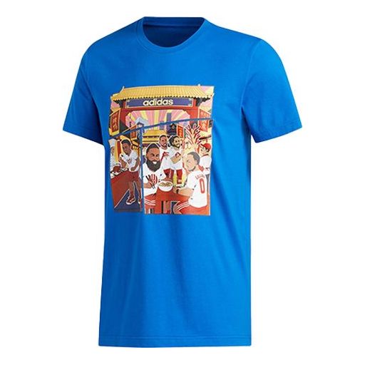 adidas Beijing Tee Basketball Sports Short Sleeve Blue GE1061
