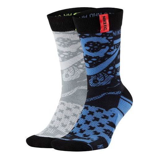 Nike Unisex F.C. Printing Sports Socks 2 Packs Grey/Black/Blue CN1541-902