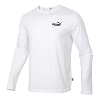 PUMA Logo Printing Colorblock Round Neck Long Sleeve 'White' 845924-02