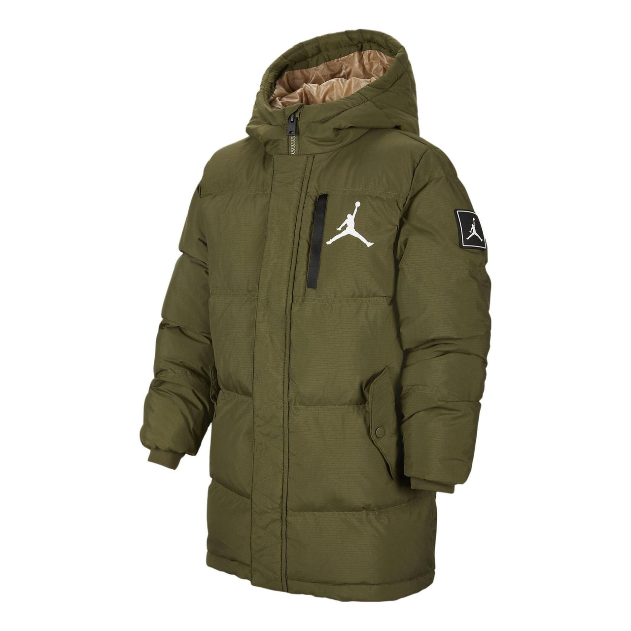 (GS) Air Jordan Midlength Puffer Coat 'Olive Green' FV2740-398