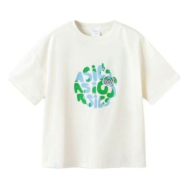 (GS) ASICS Earth Theme Logo T-Shirt 'White' 332241173020-8853