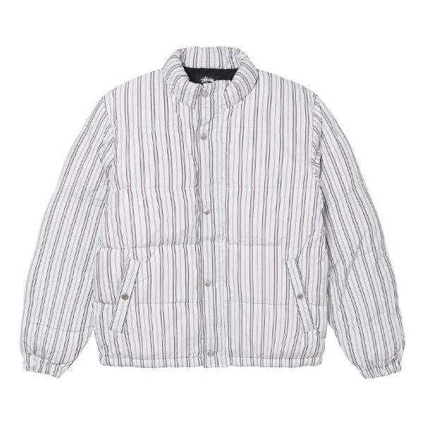 Stussy Stripe Down Puffer Jacket 'Bone' 1156021