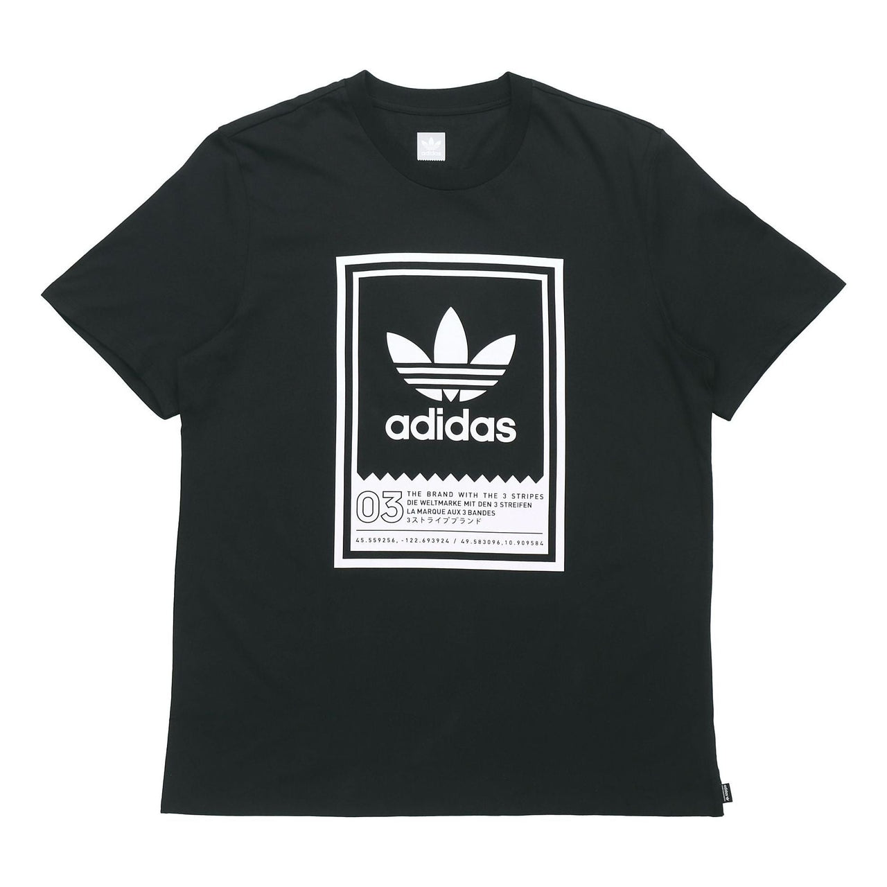 adidas originals Large Logo Printing Casual Sports Short Sleeve Black DU8342