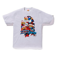 A Bathing Ape x Marvel Ape Head T-Shirt 'White Captain America' 1F23110921